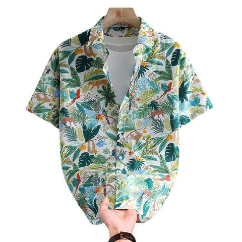Summer Short Sleeve Shirt Men's Casual Hawaiian Style
