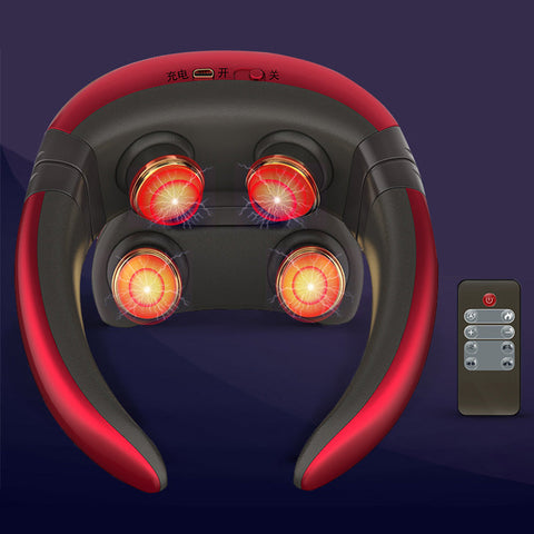 Smart Electric Pulse Back and Neck Massage 4 Heads