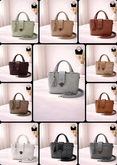 Mustard Leather Shoulder Bag for Women