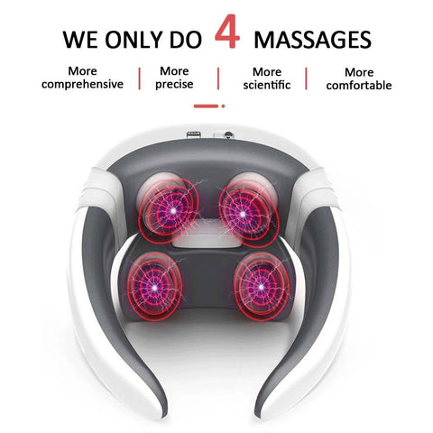 Smart Electric Pulse Back and Neck Massage 4 Heads