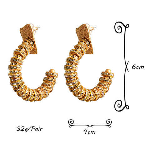 Metal Diamond Flash Temperament Earrings With Diamonds