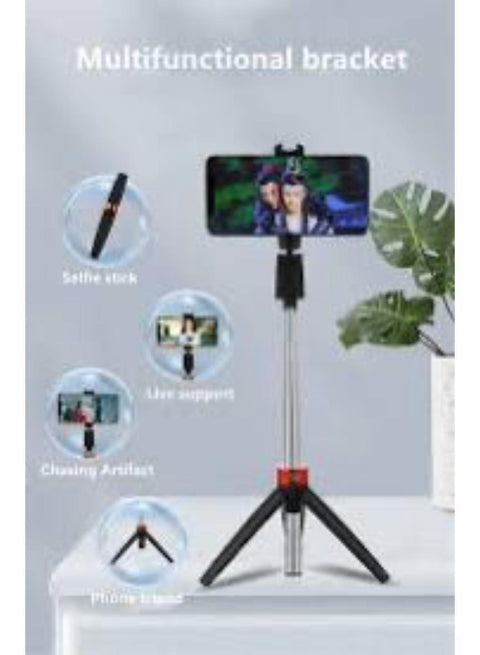 Multifunctional Selfie Stick Black Lightweight Portable Tripod