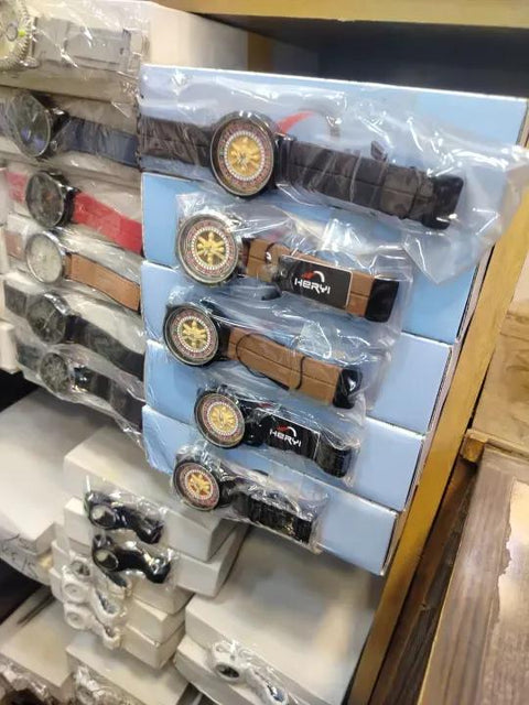 Roulette Dial Watches Blue Black Brown Silicone Strap