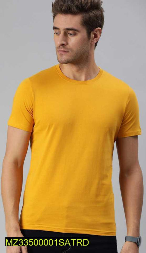 Men Cotton Polyester Slim Fit Shirt Yellow