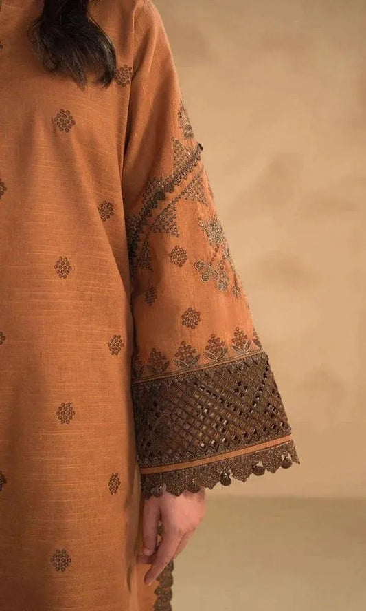 3 Pcs Women's Unstitched Embroidered Suit