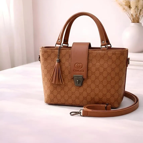 Mustard Leather Shoulder Bag for Women