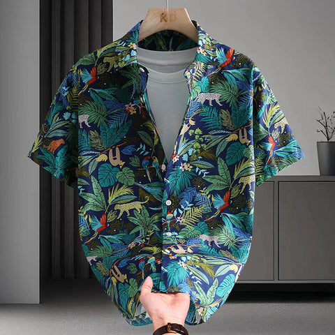 Summer Short Sleeve Shirt Men's Casual Hawaiian Style