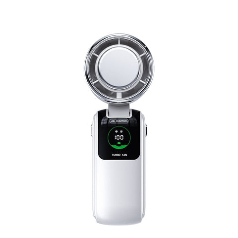 New Ice Pack High-Speed Handheld Eletirc Fan Speed Adjustable Folding Mini Fan Portable Outdoor Hanging Neck Small Fan